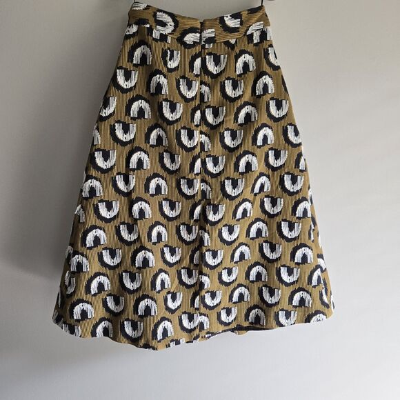 Per Una M&S Midi Brown Mix Print Skirt Women's Size UK  8 US 4 - Picture 2 of 7